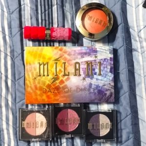Milani Daze of Disco Palette,Eye shadow duo x3, Milani highlighter,and blossom